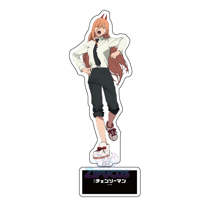 Chainsaw Man Acrylic Stand Set of 6, Denji, Makima, Aki Hayakawa, Power, Reze, Beam, with Base, Collectible Display Figures