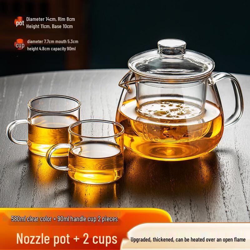 ZISIZ Thickened Glass Teapot for Home