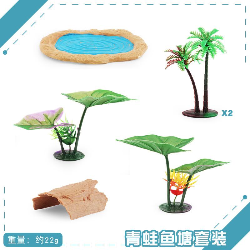 

Симуляция Пруд Дерево Лист Лотоса Модель Лягушки Микро Сцена Набор Аксессуаров для Рыбного Пруда Украшение Игрушка