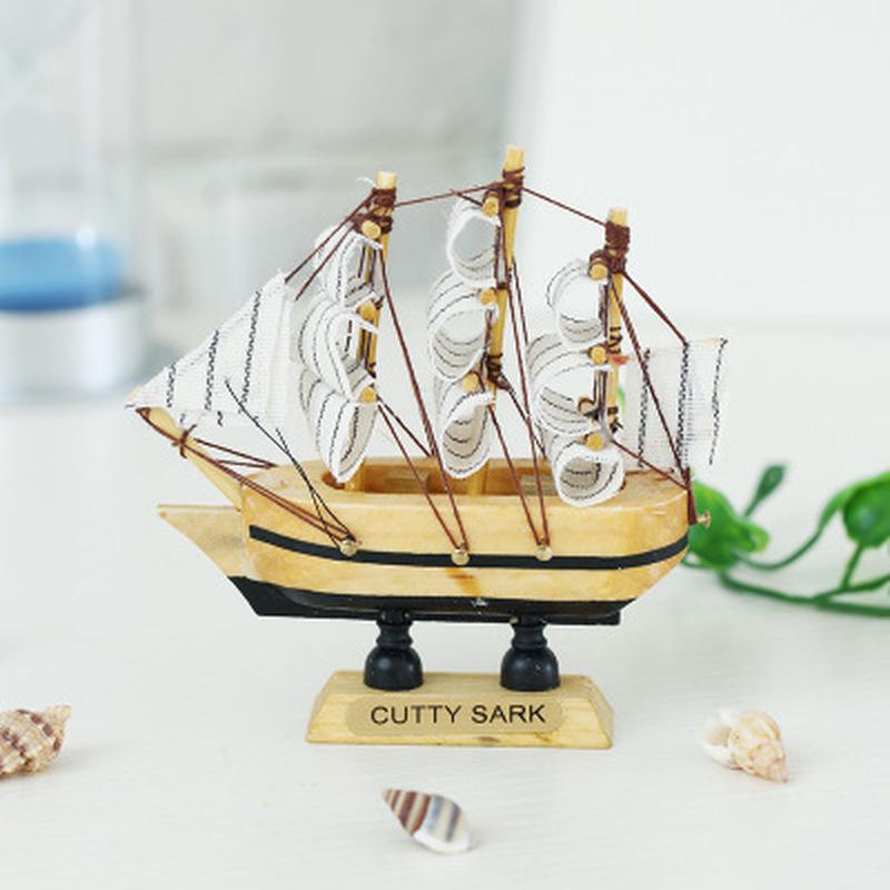 2 Pezzi Stile Mediterraneo Barca Nave Artigianato in Legno Festa Decorazioni per la Casa Stanza Ornamenti