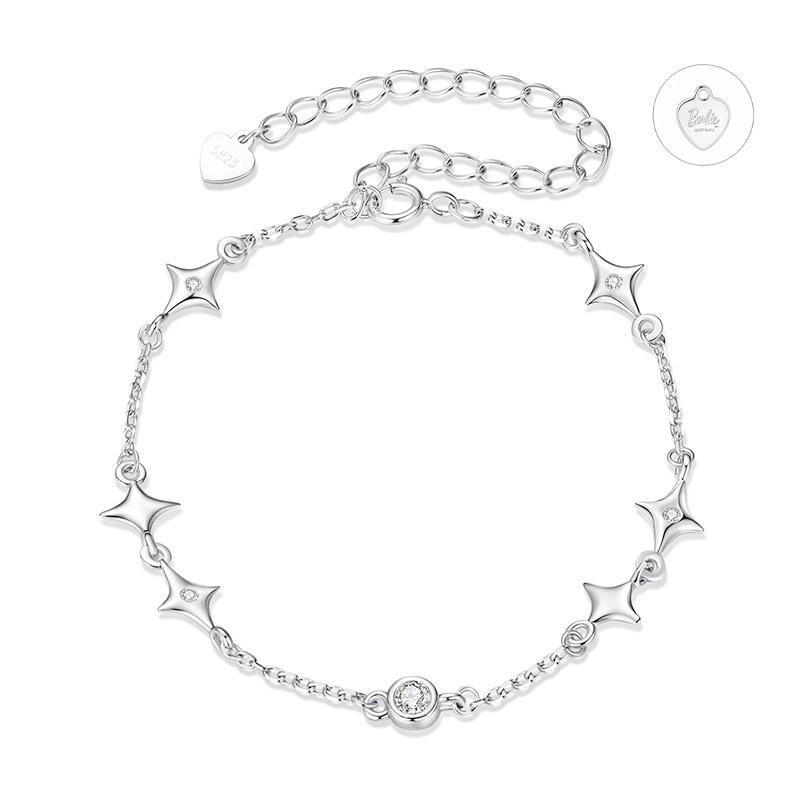 Barbie Original design starry and high-end temperament first release ins style exquisite 925 silver zircon bracelet women's style ZJYSL-YS-025