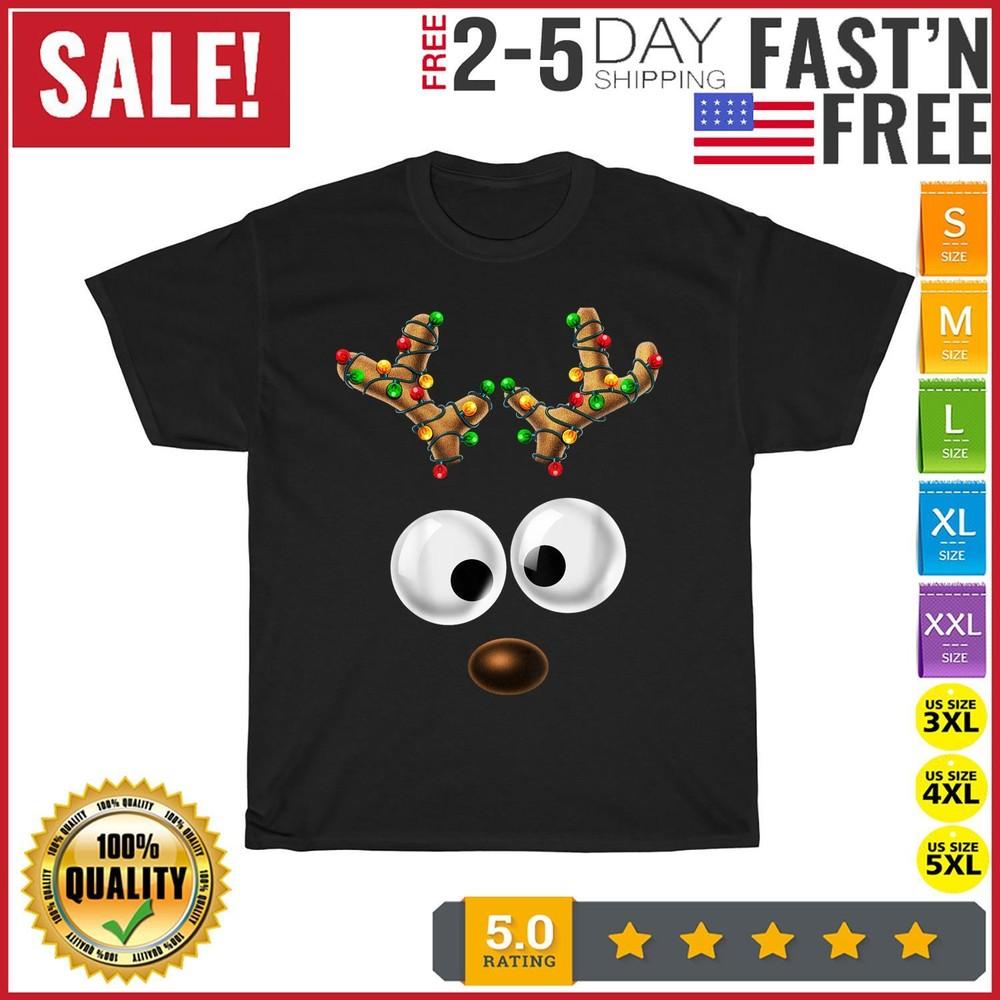 

Matching Family Christmas Reindeer Face Christmas Vintage T Shirt Men Women Kid XL