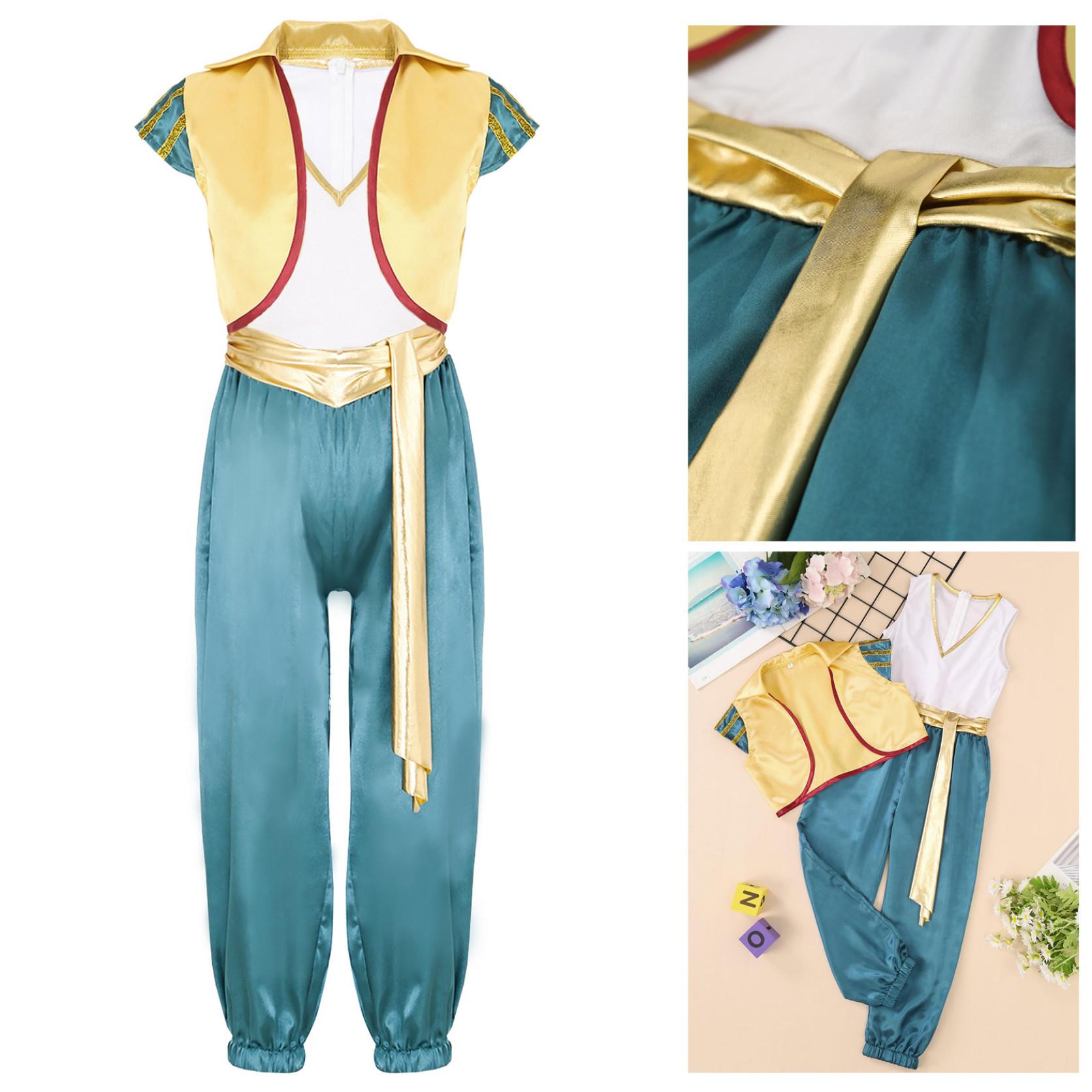 

Костюм для косплея на Хэллоуин, комплект из 2 предметов, детский костюм арабского принца для мальчиков, карнавальный комплект одежды для ролевых игр