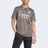 Adidas Originals REAL MADRID Series Men's Charcoal-colored Lettered Casual Short-sleeved Football Jersey