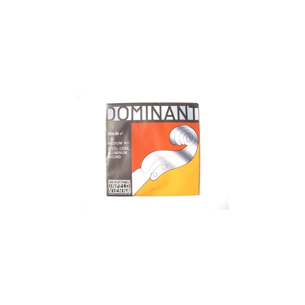 Thomastik Dominant No.130 Violin String, 3/4 Size, E String, Ball End, Steel/Aluminum Wound, Dominant String