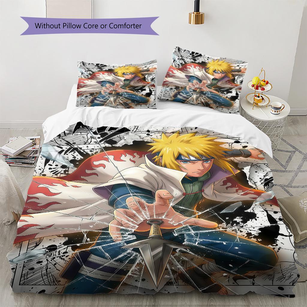 Naruto Minato Namikaze Theme Bedding Set, 1 Duvet Cover & 2 Pillowcases, Home Decor, Perfect Gift for Fans