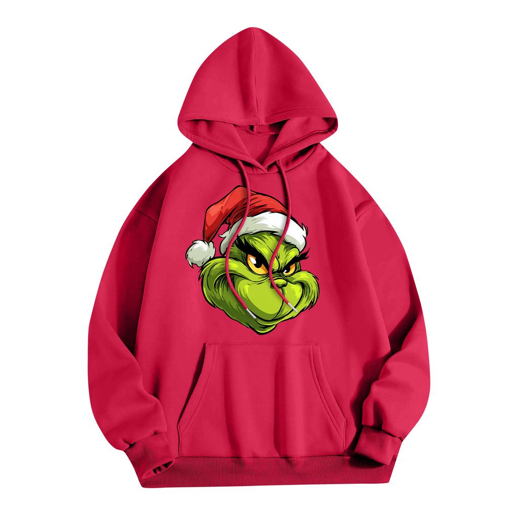 Women's Fashion Christmas Printed Casual Hooded Sweatshirt With Pockets