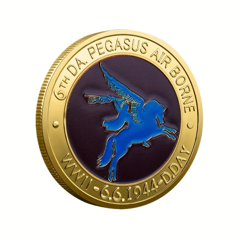 Replica Coin World War II British D-Day Commemorative Gold Coin-British Bulldog and Pegasus Bridge Design,Collectible Coin Gift