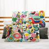 Juste de coussin colorée peinte d'art du monde, taie d'oreiller de luxe, décoration de bureau, décoration de la maison