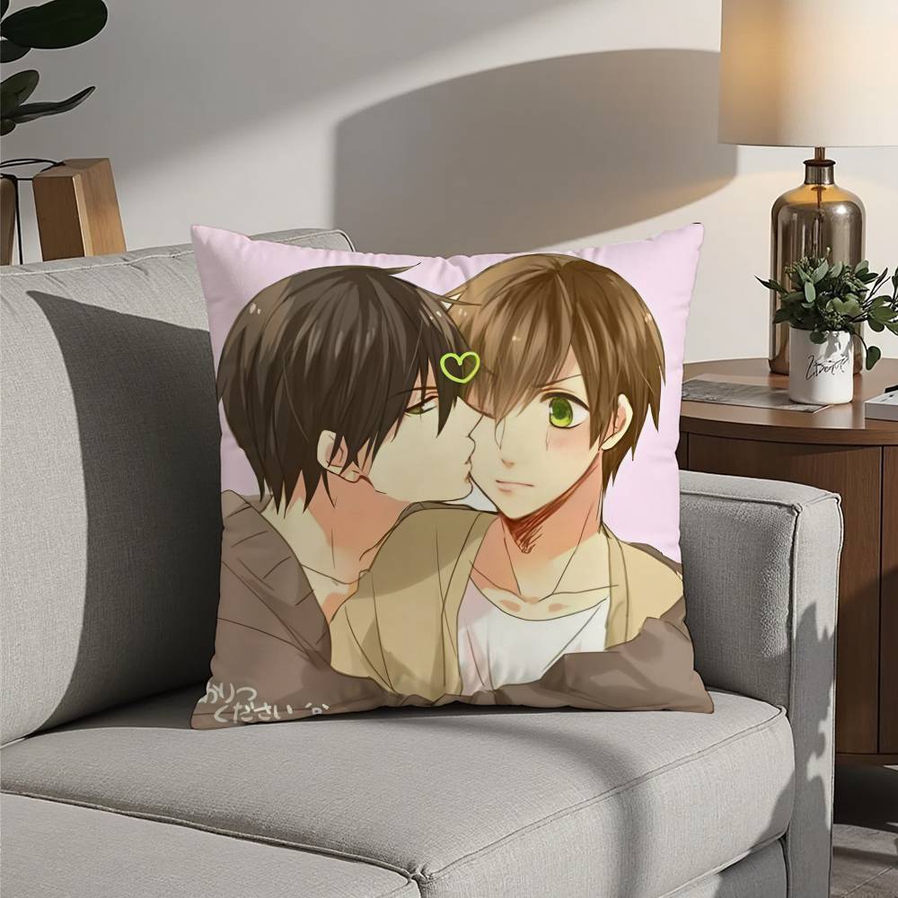 Anime S-Sekaiichi Hatsukoi Pillow Case Sofa Decorative Home Double-sided Printing Short Plush Cushion Pillow Cover Holiday Gift