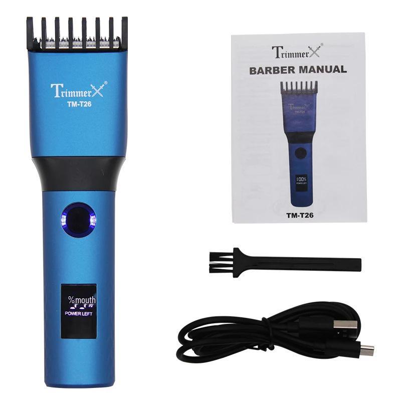 Smart Electric Hair Clipper with Display - Low Noise, Rechargeable, and Portable Trimmer.