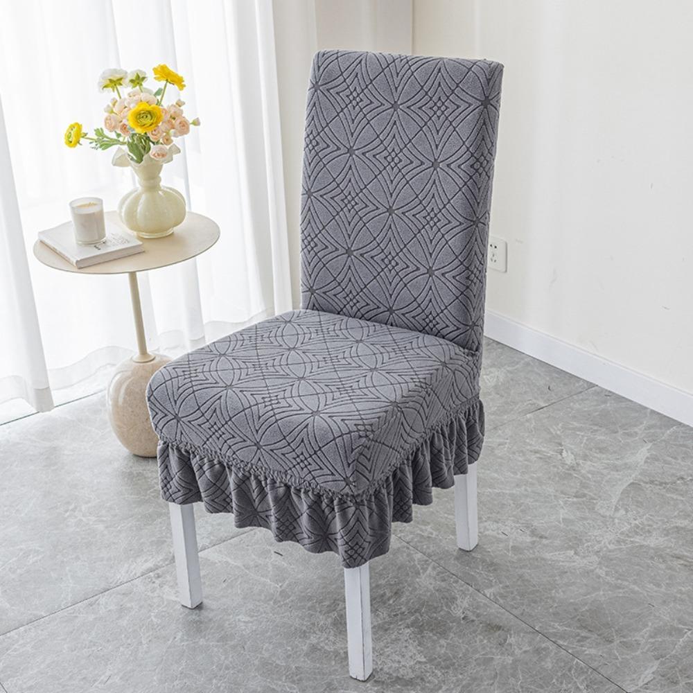 1PC Jacquard Plush Stool Slipcover Anti-Slip Skirt Chair Cover Seat Slipcover Living Home Decor