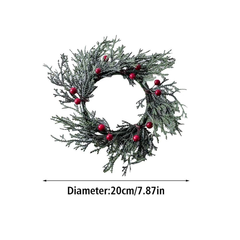 20cm Christmas Candlestick Wreath Handmade Red Berry Candle Wreaths  New Year