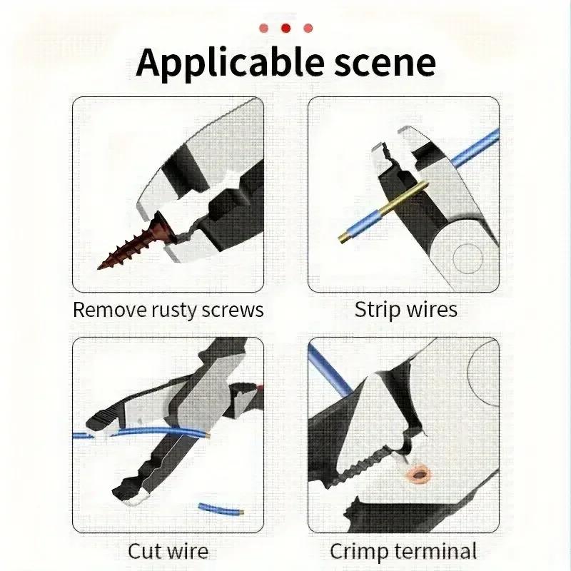 Multi-Disassembly Pliers Rust Removal Anti-Slip Damage Screwdriver Quick Cutting And Cutting Crimping Wire Removal Nailer
