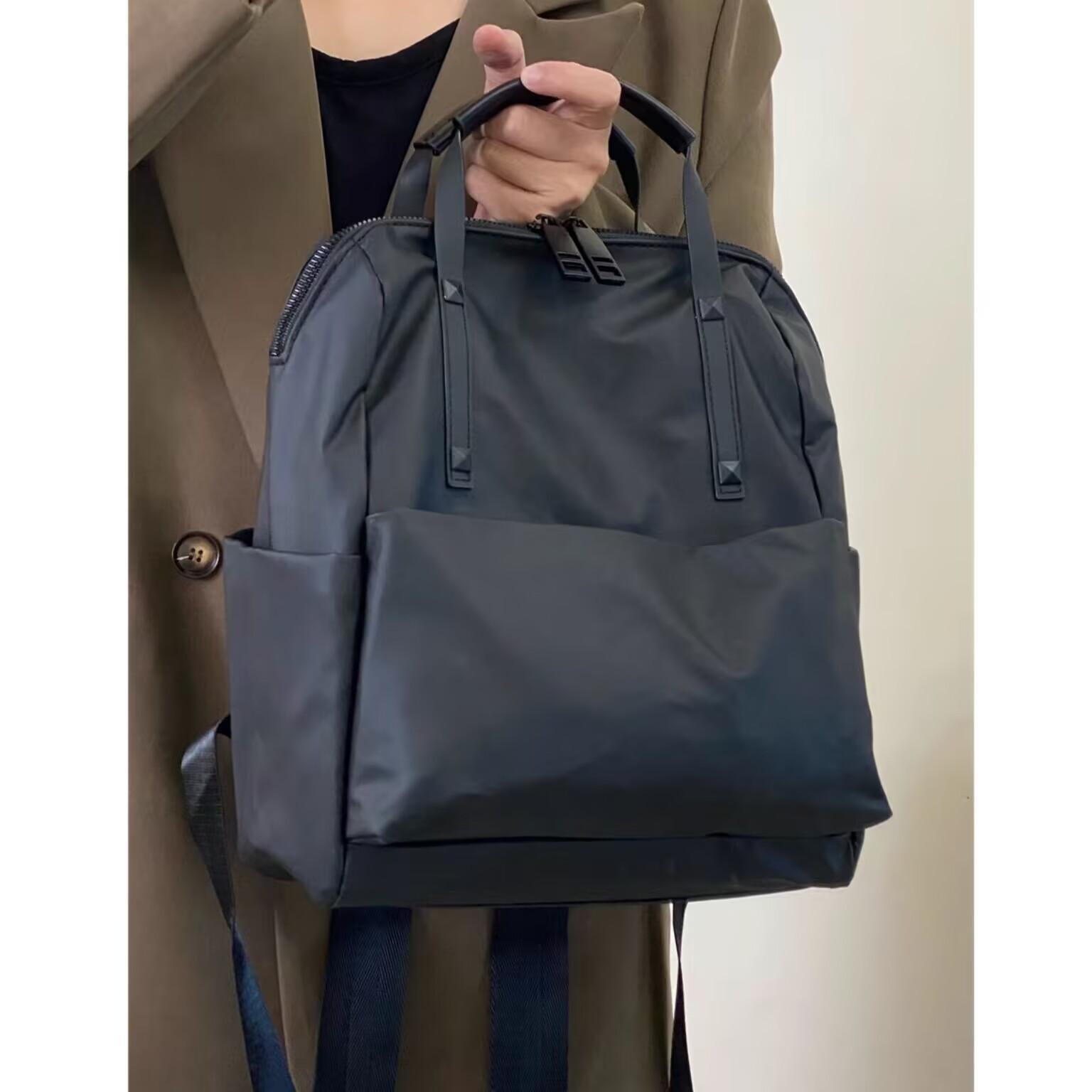 

Korean Fashion Women Backpack Waterproof Nylon Two-shoulder Bag Casual Commuter Handbag Street Trend Student Black Schoolbag