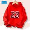 Neuer Baumwoll-Pullover-Hoodie mit Aufdruck Nummer 23 für Jungen, Langarm, Streetwear, Harajuku Top, Kinder Kapuzenpullover Gr. 23
