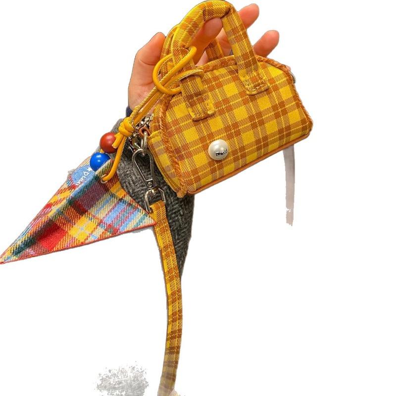Checkered Mini Crossbody Bag Earphone Bag Loose Change Cute  Bag Spring and Summer Women's Handbag