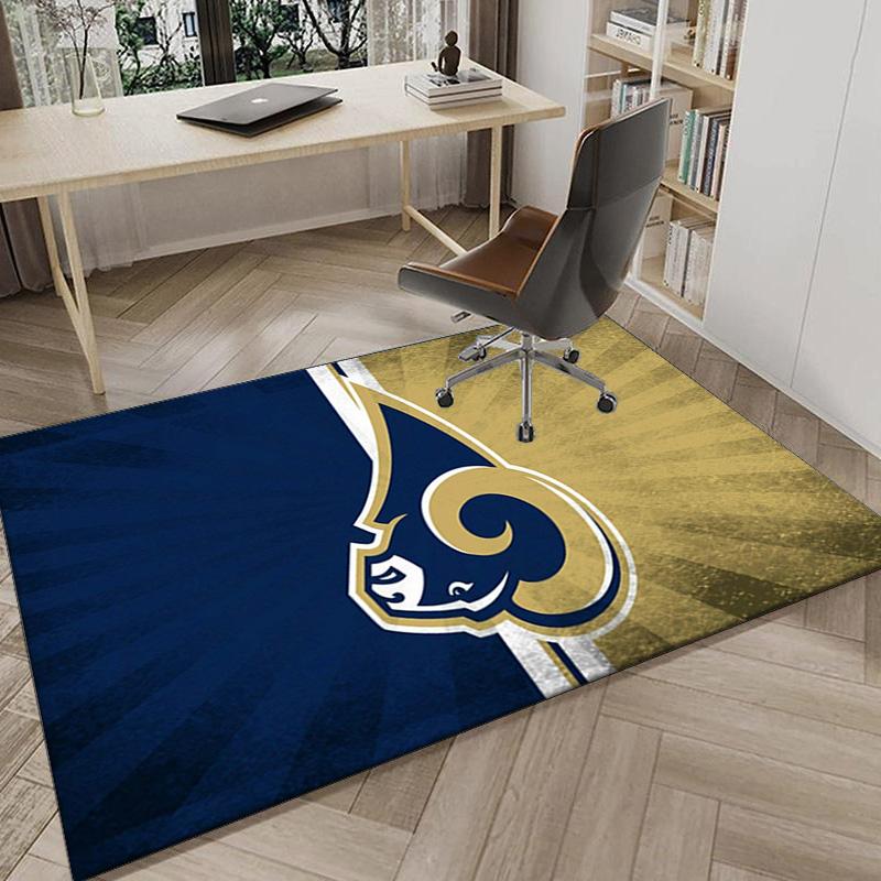 Rams Football Team Spirit Printed Area Rug for Office, Chair Rug, Decorative Carpet Floor Mat, Large Size Fan gifts Christmas gifts