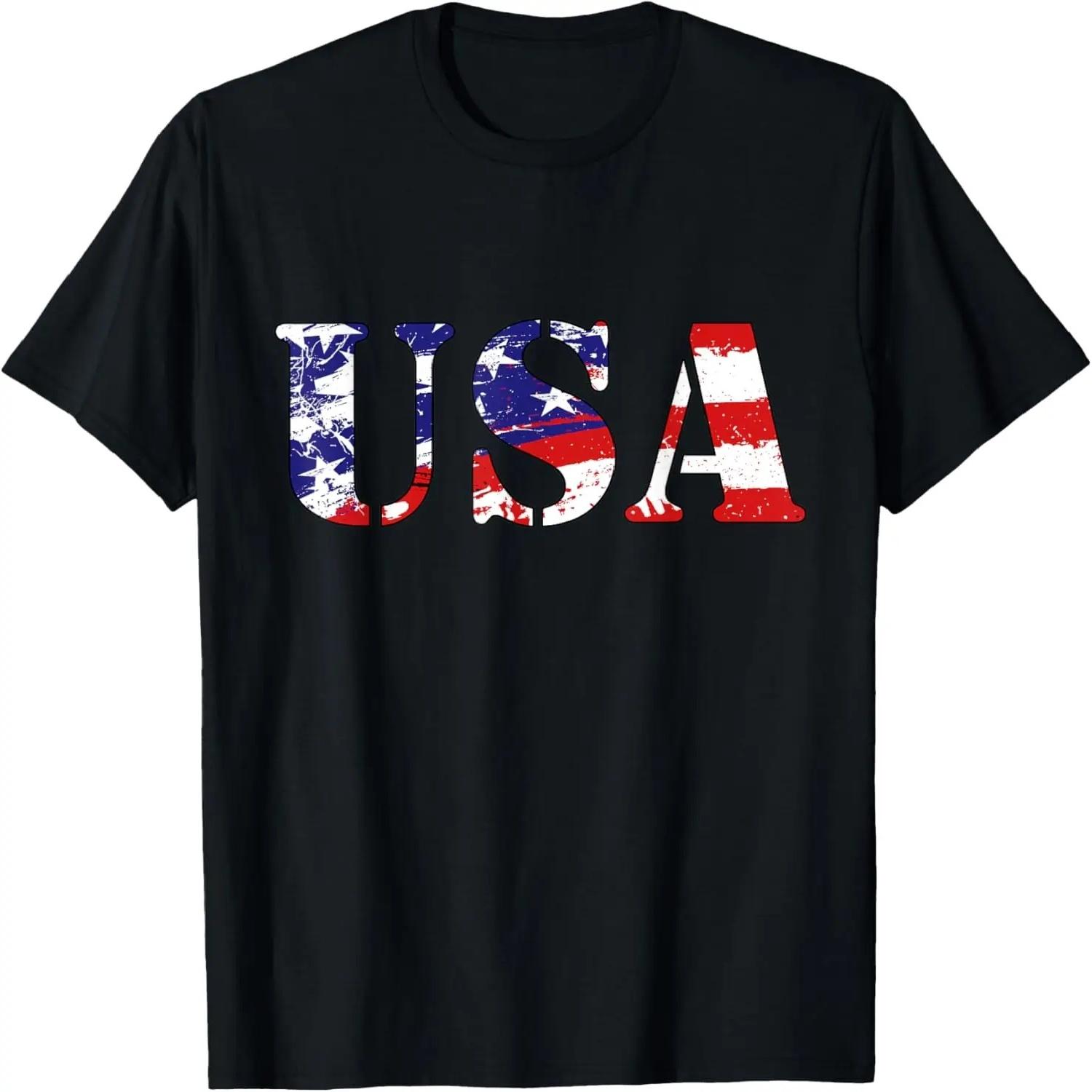 USA American Flag Patriotic Stars Stripes 4th of July T-Shirt S разноцветный