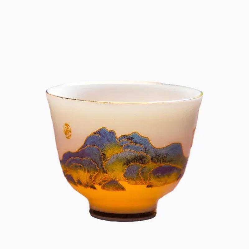 Butik Suet Jade Keramika Šálek Cestovní Meditační Šálek Osobní Čajová Miska Ručně vyrobená Čajová sada Příslušenství Pu'er Master Cup