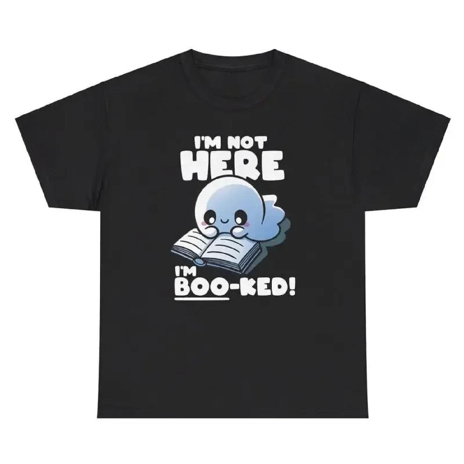 

I m Not Here I m Boo Ked Book Ghost T Shirt Funny Silly Ironic Gen Z Weird Tee XXXXXL різнокольоровий