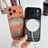 Kevlar Slim Magnetic Striped Pattern Case For iPhone 17 Pro Max 16 15 14 13 for Magsafe Shockproof Ultra Thin Colorful Cover