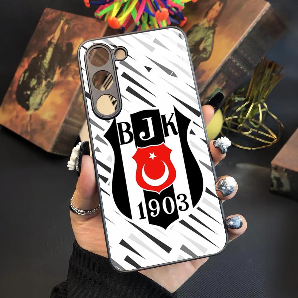 A-Fashions Besiktas BJK Handyhülle Für Samsung Galaxy S25 S24 S23 S22 S20 S21 Note20 Ultra Plus Fe Farbige Silberne Hülle