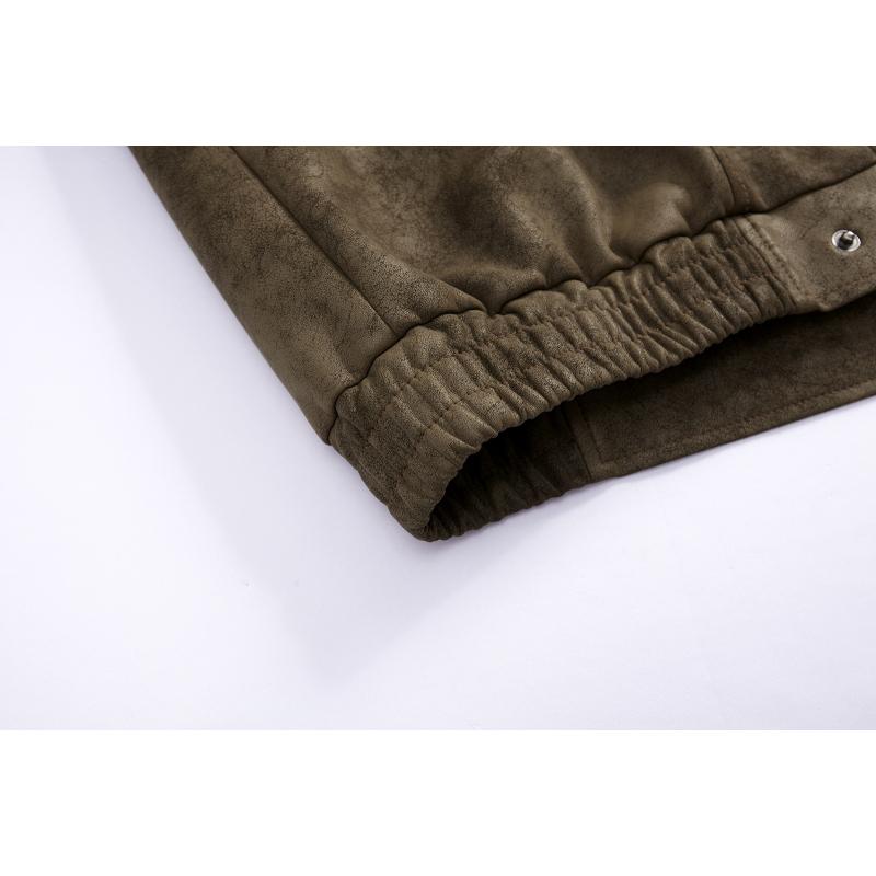 Men's Leather Jacket Men's Youth Standing Collar Biker Leather Jacket Jacket