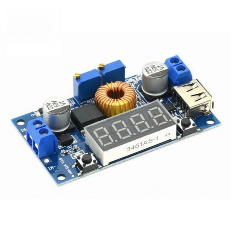 5A 75W High Power DC Step Down Module, XL4015 Adjustable Stabilized Power Supply Board with Voltage Meter
