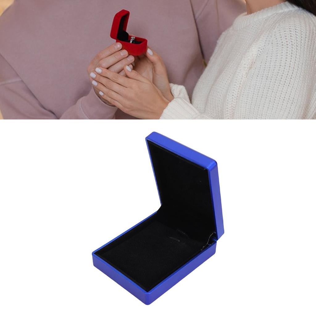 Luxury LED Pendant Necklace Gift Box Jewelry Display   Interior Light Up Necklace Box for Proposal Engagement Wedding