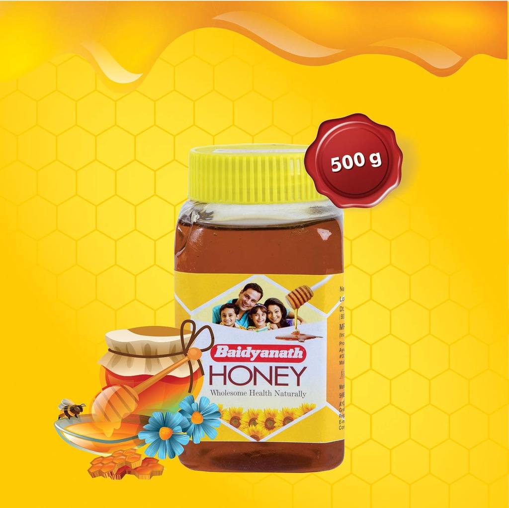 Baidyanath Asli Ayurved Pure Honey 500 Gms X Pack Of 2 Natural Sweetener And Immunity Booster For Daily Use
