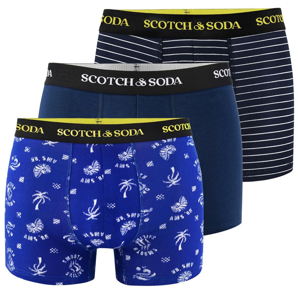 Scotch&Soda Bokserki Męskie 9 Sztuk Bawełna Paski Wzór Kolor Mix Rozmiar Xl