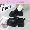 British Style Womens Loafers With Thick Heel Pu Leather Casual Shoes For Daily Wear
