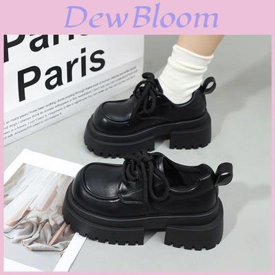 British Style Womens Loafers With Thick Heel Pu Leather Casual Shoes For Daily Wear