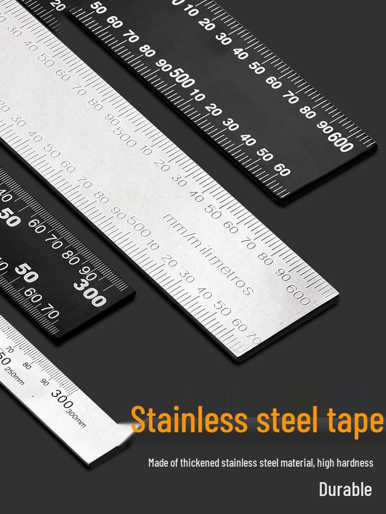 Stainless Steel Thickened L-Shaped Right Angle Ruler (90°, 300/500/600mm) for Woodworking & Decoration