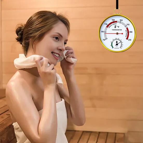 Hanging Sauna Thermometer Hygrometer 2-In-1 Indoor Sauna Room Sauna Centigrade Fahrenheit Temperature Humidity Monitor Gauge Sauna Accessories