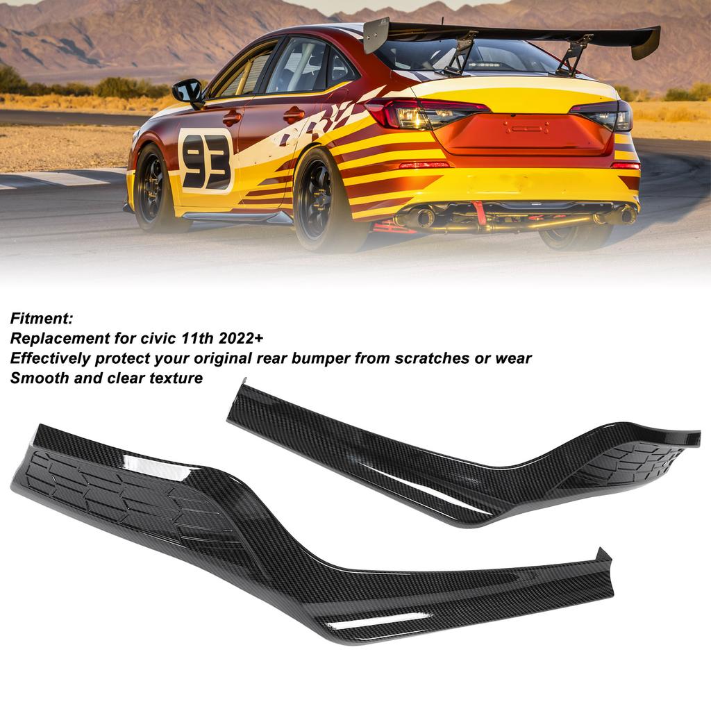 2pcs Rear Bumper Lip Left Right Bumper Wrap Angle Replacement for Civic 11th 2022 and Up Carbon Fiber Style