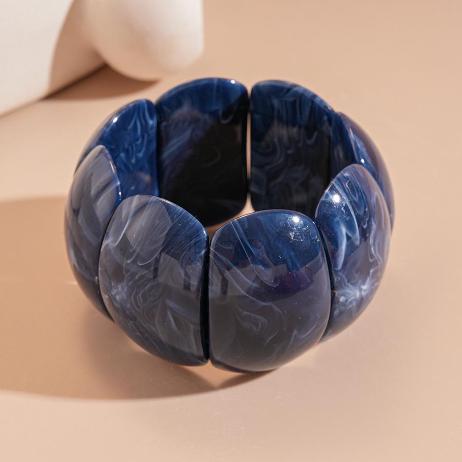 Exquisite Acrylic Marbled Square Spliced Bracelet – High-End, Unique, and Stylish