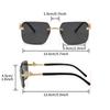 Rimless Square Sunglasses New Fashion Vintage Style Gradient Multi-color Sun Glasses Trendy Stylish Brand Design Shades