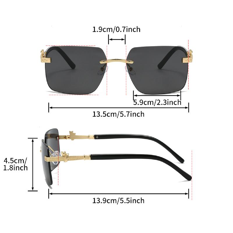 Rimless Square Sunglasses New Fashion Vintage Style Gradient Multi-color Sun Glasses Trendy Stylish Brand Design Shades