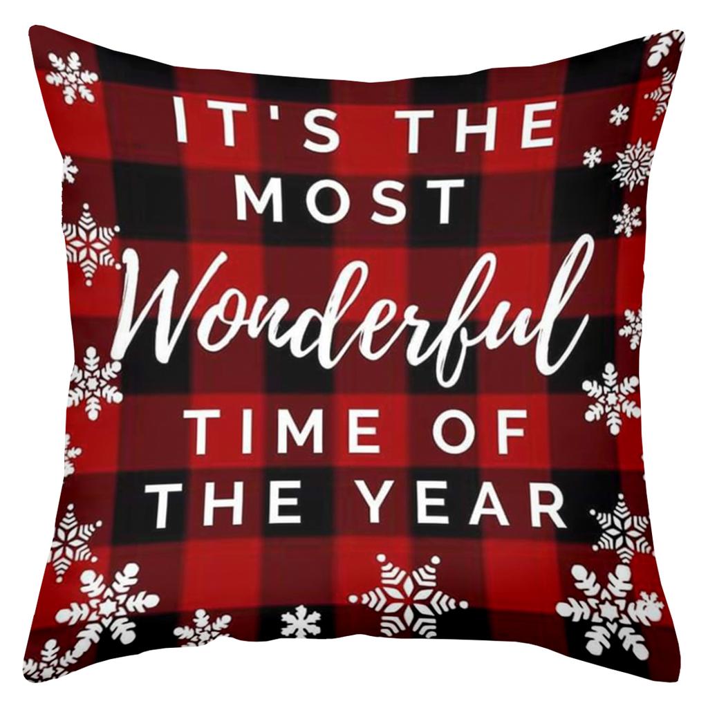 2D flat printing Christmas Pillows Wonderful Patterns Merry Style Polyester pillowcase sofa decorative cushion cover