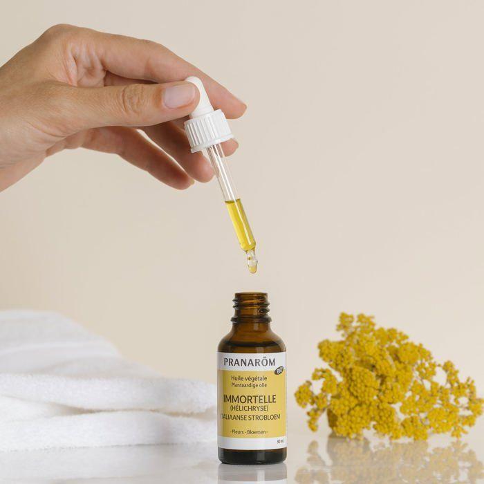 HUILE DE MASSAGE - LAIT DE MASSAGE Huile végétale Immortelle BIO en pipette PRANAROM - 30 ml