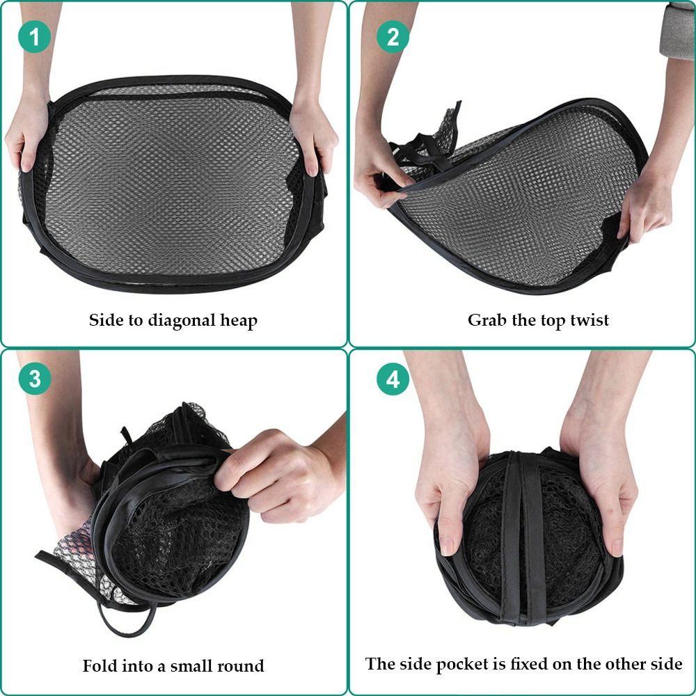 Portable Foldable Dirty Clothes Basket Mesh Breathable Clothes Storage Basket Large Capacity Easy Storage Laundry Basket