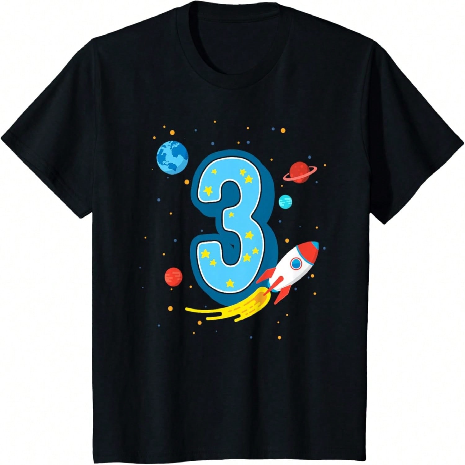 Kids 3 Year Old 3rd Space Rocket Astronaut Birthday Boys Girls T-Shirt S разноцветный