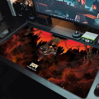 Doom Mauspads Großes Gaming-Tischkissen Rutschfestes Laptop-Tablet Großes Mauspads XXL Matte Mini-PC-Spielmatte Mit Verriegelungskante_xia