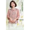 Chinese Style Mandarin Collar Blouse Women's Floral Printed Half-sleeve Chiffon Elegant Top