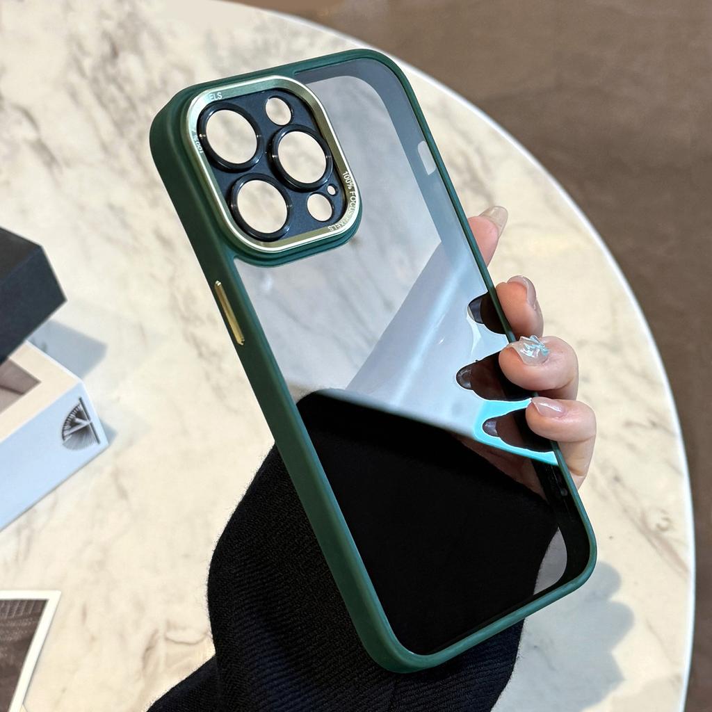 Advanced Metal Lens for Iphone16 for 14promax for Apple Phone Case 13 Simple 11 Anti-fall 12 Transparent