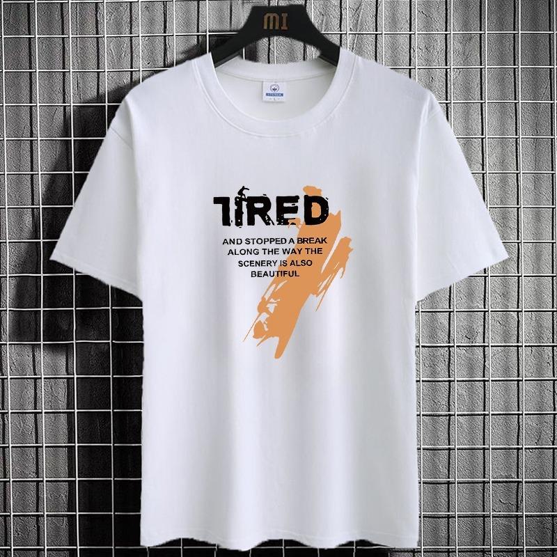 Summer Short-sleeved T-shirt Men s Round Neck Printed Top Plus Size Short-sleeved Men s T-shirt Bottoming Shirt M