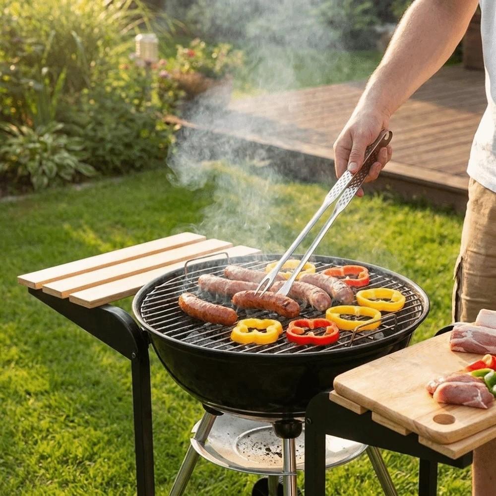 Heat Resistant Long Handle Grill Tongs Non-Slip Kitchen Tongs Barbecue Tongs  Barbecue