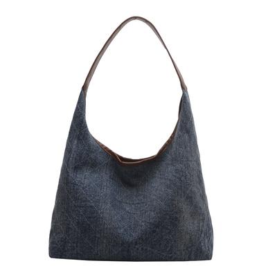Denim Hobo Bag Large Capacity Shoulder Bag Women's Casual Handbag Everyday Style